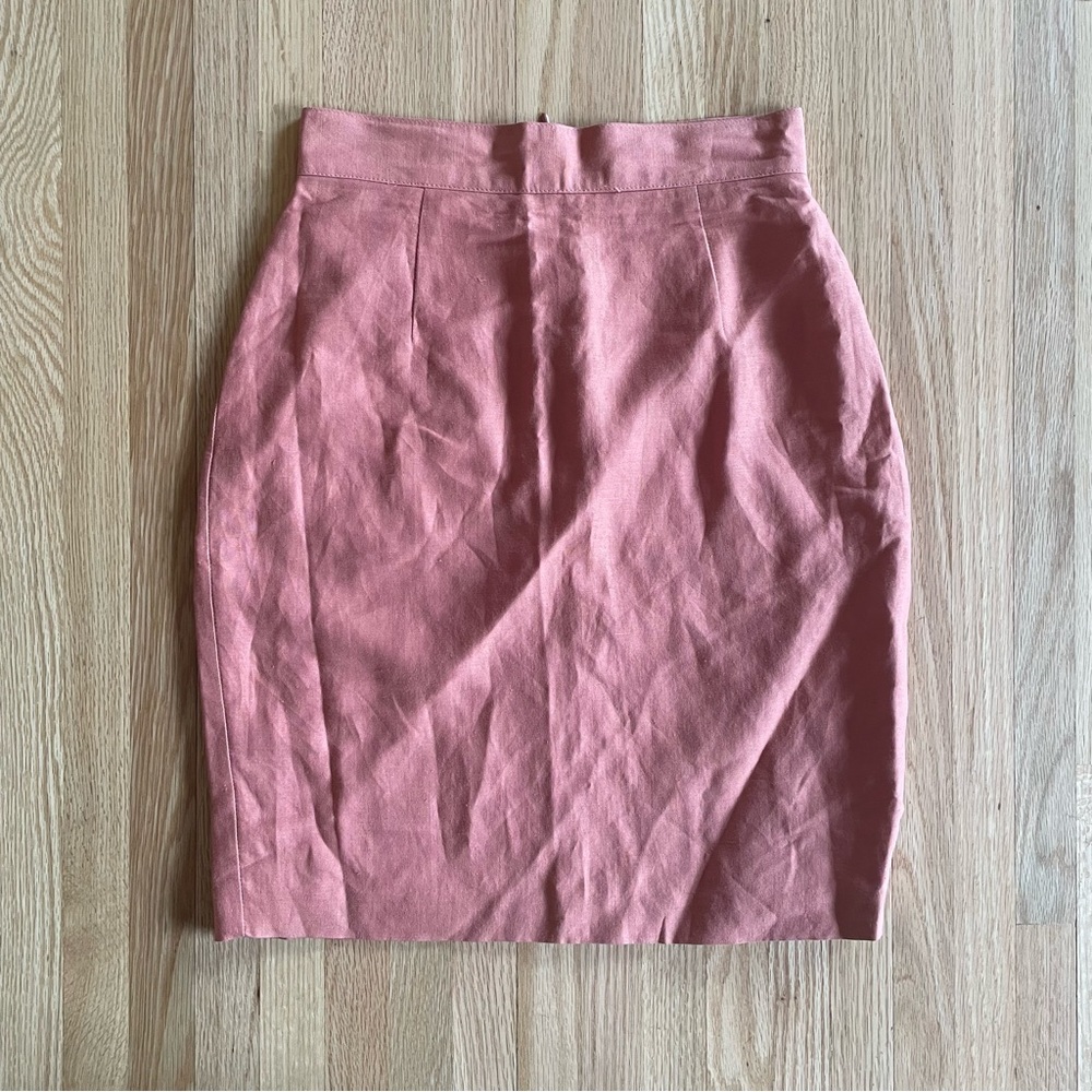 United Colors of Benetton Pencil Skirt Salmon Pink Satin Lined Made in Italy 38
